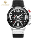 2021 New Fashion Waterproof Men's Watch Top Brand Luxury Leather Square Large Dial Sports Quartz Chronograph Relogio Masculi