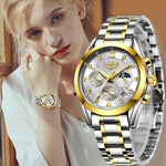 LIGE 2021 New Gold Watch Women Watches Ladies Creative Steel Women's Bracelet Watches Female Waterproof Clock Relogio Feminino