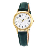 Japan Movement Women Quartz Watch Easy to Read Arabic Numerals Simple Dial PU Leather Strap Lady Candy Color