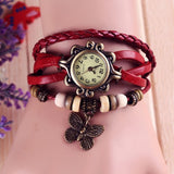 Fashionable casual ladies watch leather wrapped bracelet epidermis women table butterfly pendants wholesale children table