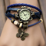 Fashionable casual ladies watch leather wrapped bracelet epidermis women table butterfly pendants wholesale children table