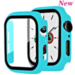 Cover for apple watch case 44mm 40mm 38mm 42mm iwatch case screen protector bumper Tempered Glass apple watch series 6 se 5 4 3