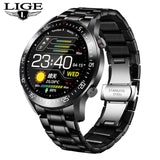 LIGE 2021 New Steel Band Digital Watch Men Sport Watches Electronic LED Male Wrist Watch For Men Clock Waterproof Bluetooth Hour