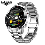 LIGE 2021 New Steel Band Digital Watch Men Sport Watches Electronic LED Male Wrist Watch For Men Clock Waterproof Bluetooth Hour