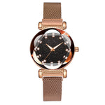 Luxury Women's Watches Fashion Elegant Magnet Buckle Rose Gold Ladies Wristwatch Starry Sky Diamond Gift Quartz Relogio Mujer