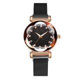 Luxury Women's Watches Fashion Elegant Magnet Buckle Rose Gold Ladies Wristwatch Starry Sky Diamond Gift Quartz Relogio Mujer