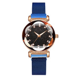 Luxury Women's Watches Fashion Elegant Magnet Buckle Rose Gold Ladies Wristwatch Starry Sky Diamond Gift Quartz Relogio Mujer