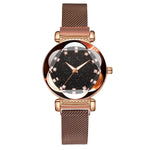 Luxury Women's Watches Fashion Elegant Magnet Buckle Rose Gold Ladies Wristwatch Starry Sky Diamond Gift Quartz Relogio Mujer