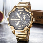 Stainless Steel Watch for Men with Large Dial Quartz Men Watches DZ Fashionable Luxury Business Watches for Men Leather Watches