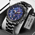 2021 LIGE Fashion Mens Watches Top Luxury Brand Silver Stainless Steel 30m Waterproof Quartz Watch Men Army Military Chronograph