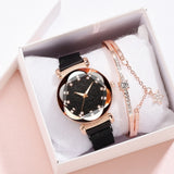 Luxury Women's Watches Fashion Elegant Magnet Buckle Rose Gold Ladies Wristwatch Starry Sky Diamond Gift Quartz Relogio Mujer