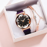 Luxury Women's Watches Fashion Elegant Magnet Buckle Rose Gold Ladies Wristwatch Starry Sky Diamond Gift Quartz Relogio Mujer