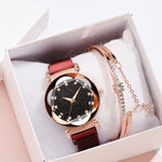 Luxury Women's Watches Fashion Elegant Magnet Buckle Rose Gold Ladies Wristwatch Starry Sky Diamond Gift Quartz Relogio Mujer