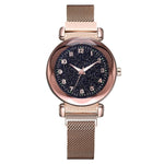 Luxury Women's Watches Fashion Elegant Magnet Buckle Rose Gold Ladies Wristwatch Starry Sky Diamond Gift Quartz Relogio Mujer