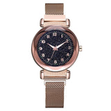 Luxury Women's Watches Fashion Elegant Magnet Buckle Rose Gold Ladies Wristwatch Starry Sky Diamond Gift Quartz Relogio Mujer