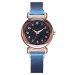 Luxury Women's Watches Fashion Elegant Magnet Buckle Rose Gold Ladies Wristwatch Starry Sky Diamond Gift Quartz Relogio Mujer