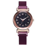 Luxury Women's Watches Fashion Elegant Magnet Buckle Rose Gold Ladies Wristwatch Starry Sky Diamond Gift Quartz Relogio Mujer