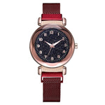 Luxury Women's Watches Fashion Elegant Magnet Buckle Rose Gold Ladies Wristwatch Starry Sky Diamond Gift Quartz Relogio Mujer