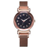 Luxury Women's Watches Fashion Elegant Magnet Buckle Rose Gold Ladies Wristwatch Starry Sky Diamond Gift Quartz Relogio Mujer