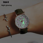 Women quartz Watches Rhinestone Romantic Starry Sky Luminous Wrist Watch Girls Leather electronic Dial Watch Clock with Battery