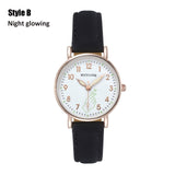 Women quartz Watches Rhinestone Romantic Starry Sky Luminous Wrist Watch Girls Leather electronic Dial Watch Clock with Battery