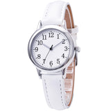 Japan Movement Women Quartz Watch Easy to Read Arabic Numerals Simple Dial PU Leather Strap Lady Candy Color