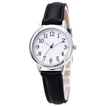 Japan Movement Women Quartz Watch Easy to Read Arabic Numerals Simple Dial PU Leather Strap Lady Candy Color