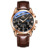 OLEVS Elite Mens Quartz Watches Business Dress Waterproof Wristwatch Men Luxury Breathable Leather Sports watch men Gifts