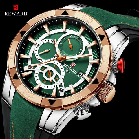 REWARD Men Quartz Watches Business Dress Waterproof Wristwatch Men Luxury silicone Sports watch men Gifts Montre homme