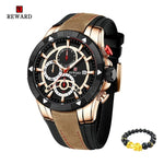 REWARD Men Quartz Watches Business Dress Waterproof Wristwatch Men Luxury silicone Sports watch men Gifts Montre homme