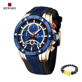 REWARD Men Quartz Watches Business Dress Waterproof Wristwatch Men Luxury silicone Sports watch men Gifts Montre homme