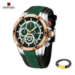 REWARD Men Quartz Watches Business Dress Waterproof Wristwatch Men Luxury silicone Sports watch men Gifts Montre homme