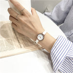 Women's Fashion White Small Watches 2021 Ulzzang Brand Ladies Quartz Wristwatch Simple Retr Montre Femme With Leather Band Clock