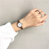 Women's Fashion White Small Watches 2021 Ulzzang Brand Ladies Quartz Wristwatch Simple Retr Montre Femme With Leather Band Clock