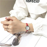 Women's Fashion White Small Watches 2021 Ulzzang Brand Ladies Quartz Wristwatch Simple Retr Montre Femme With Leather Band Clock