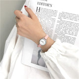 Women's Fashion White Small Watches 2021 Ulzzang Brand Ladies Quartz Wristwatch Simple Retr Montre Femme With Leather Band Clock