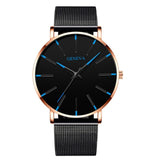 2021 Minimalist Men's Fashion Ultra Thin Watches Simple Men Business Stainless Steel Mesh Belt Quartz Watch Relogio Masculino