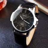 Newest YAZOLE Mens Watches Top Brand Luxury Blue Glass Watch Men Watch Waterproof Leather Roman Men's Watch Male Clock relojes