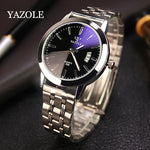 YAZOLE Luxury Brand Stainless Steel Analog Display Date Waterproof Men's Quartz Watch Business Watch Men Watch Relogio masculino