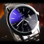 YAZOLE Luxury Brand Stainless Steel Analog Display Date Waterproof Men's Quartz Watch Business Watch Men Watch Relogio masculino