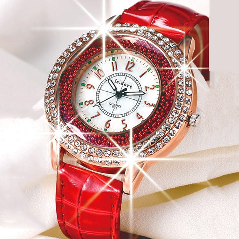 Runer Women Rhinestone Watch luxury Leather brand women's Watches  Hot fashion Women Dress Watch Relogio Feminino free shipping