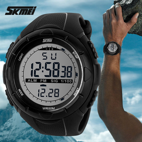 2018 New Skmei Brand Men LED Digital Military Watch, 50M Dive Swim Dress Sports Watches Fashion Outdoor Wristwatches