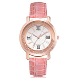 New ladies watch Rhinestone Leather Bracelet Wristwatch Women Fashion Watches Ladies Alloy Analog Quartz relojes @F