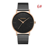 GENEVA Women's Watch 2019 Fashion Ladies Watches For Women Rose Gold Watch Women Simple Bracelet Montre Femme 2019 Reloj Mujer