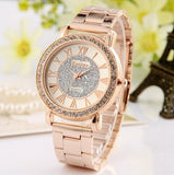 2019 New Famous Brand  Gold Arenaceous Rhinestone Casual Quartz Watch Women Full Steel Watches Luxury Watches Relogio Feminino