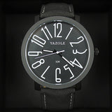 YAZOLE Wrist Watch Men Watch Fashion Luminous Men's Watch Top Brand Watches Leather Clock saat relogio relojes hombre 2019