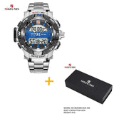 Gold Watch Men LED Digital Sports Watches Man Waterproof Stainless Steel Band Luxury Brand Mizums Men's Quartz Wristwatch XFCS