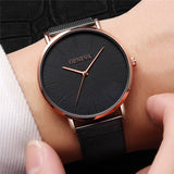 New Ultra-thin Women's Watch 2019 Lover's Watch Luxury Saat Rose Gold Mesh Stainless Steel Women's Watches Female Male Clock