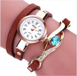 2019 New Fashion Casual Bracelet Watch Women Relogio Leather Band Rhinestone Analog Quartz Watch Female Clock Montre Femme