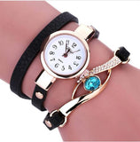 2019 New Fashion Casual Bracelet Watch Women Relogio Leather Band Rhinestone Analog Quartz Watch Female Clock Montre Femme